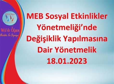 meb sosyal etkinlikler yönetmeliği